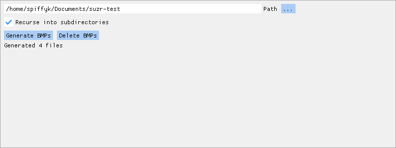 Screenshot of suzr's graphical interface